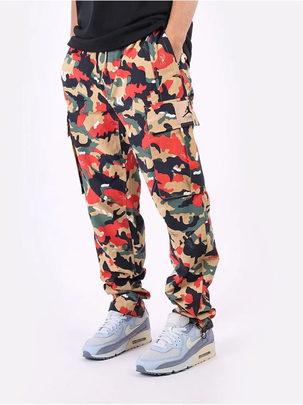 Nike Jordan Flight Heritage Men's Cargo Pants Multicolored Camo Size Small